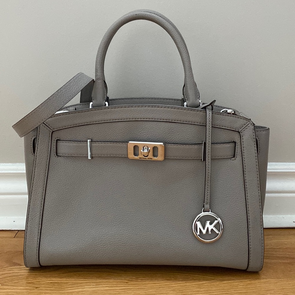 Michael Kors Medium Hamilton Bag- Light Grey